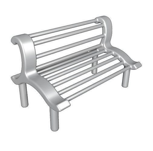 Steel Bench 3D model