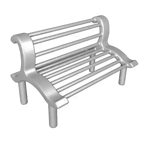 Steel Bench 3D model