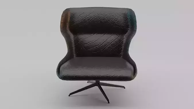 Crocodil Skin Office Chair Low-poly 3D model