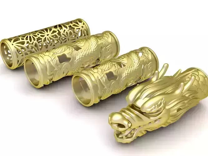 Gold Dragon Wrap Leather Necklace or Bracelet Jewelry 3312 3D print model