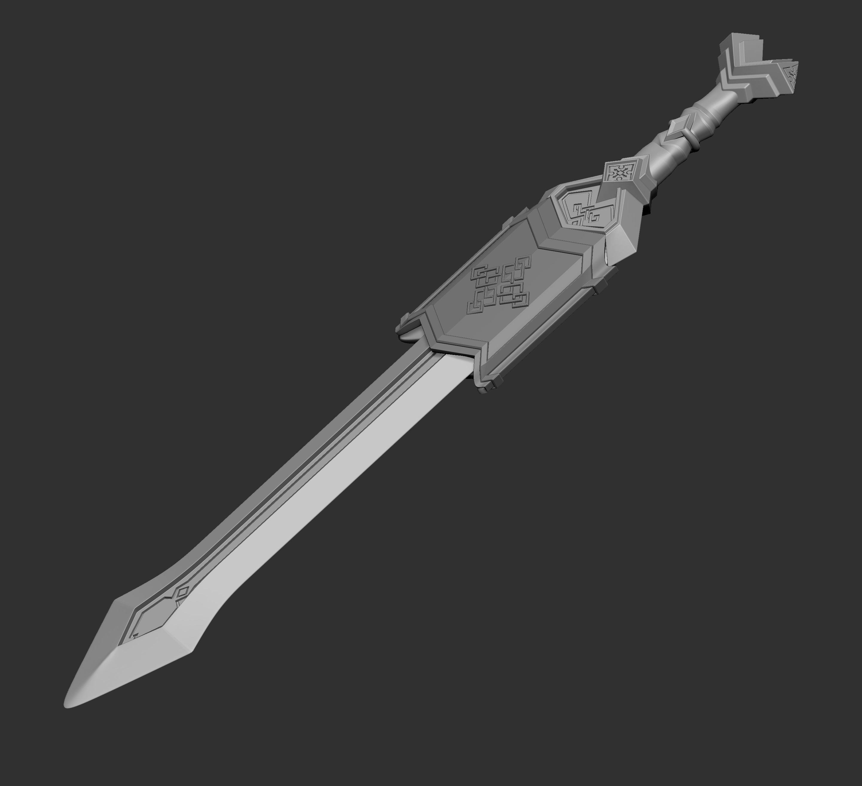 THORIN SWORD AND SHIELD 3D print model_5
