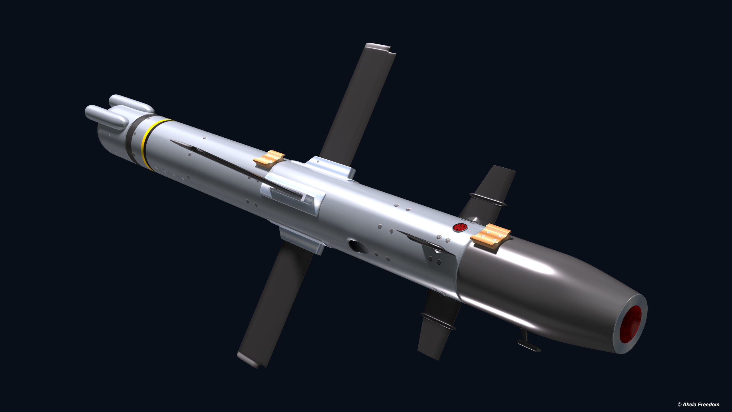 Akeron LP Missile 3D model animated | CGTrader