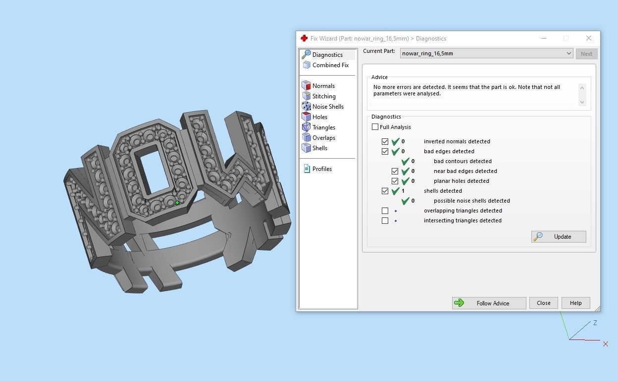 Pack Ring NO WAR with gems all sizes 3D Model Collection_15