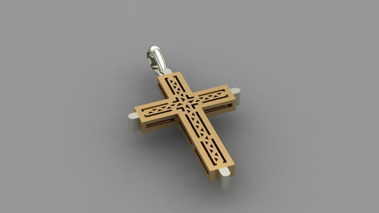 christian cross necklace 3D print model_3