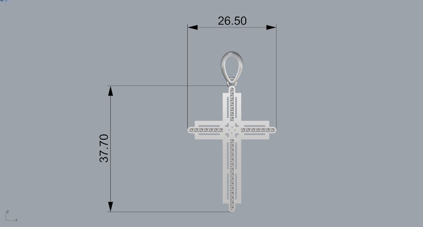 christian cross necklace 3D print model_4
