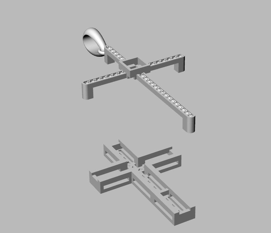 christian cross necklace 3D print model_6