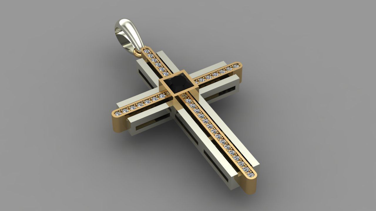christian cross necklace 3D print model_2