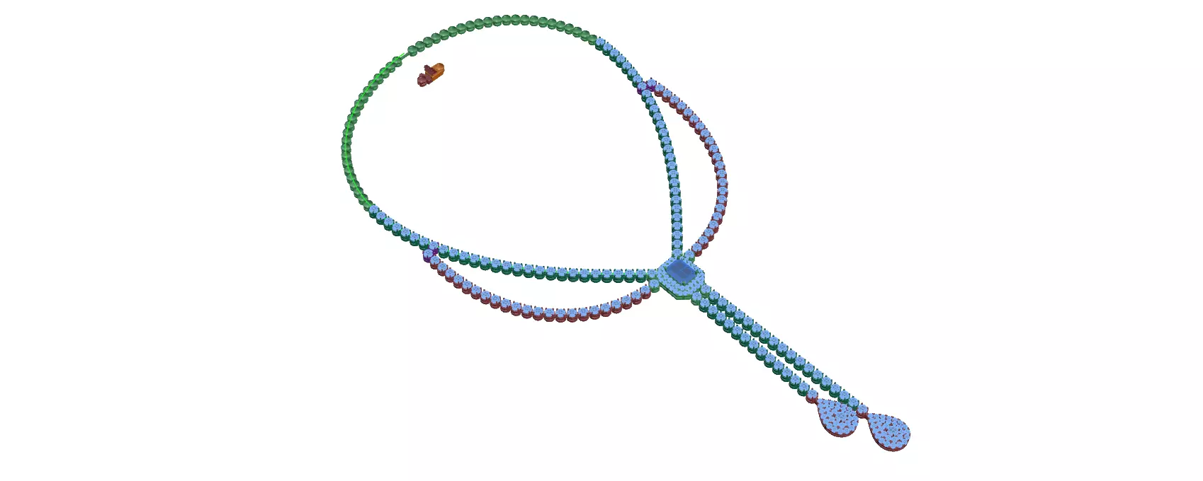 necklaces tennis racket 3D print model_0