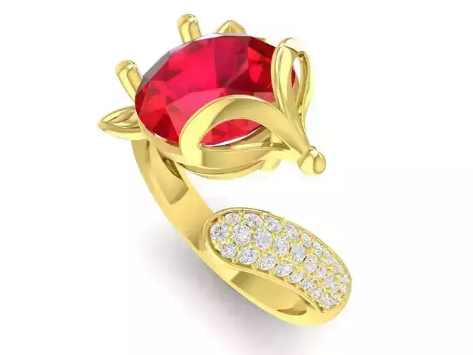 cute diamond fox ring 3313
