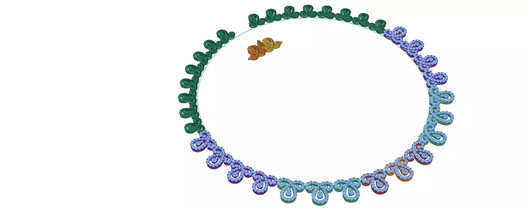 necklaces circular pattern 3D print model_0
