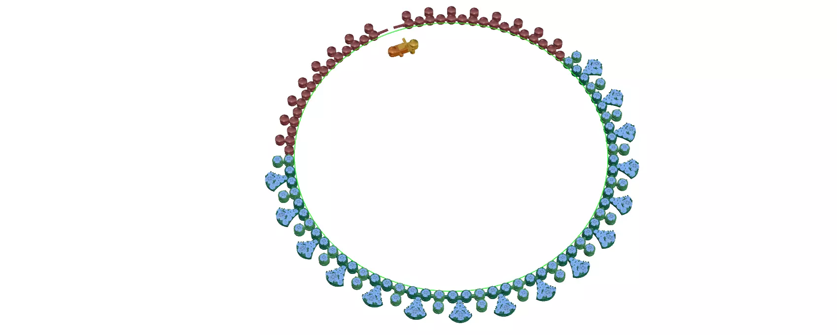 necklaces circle of beads 3D print model_0