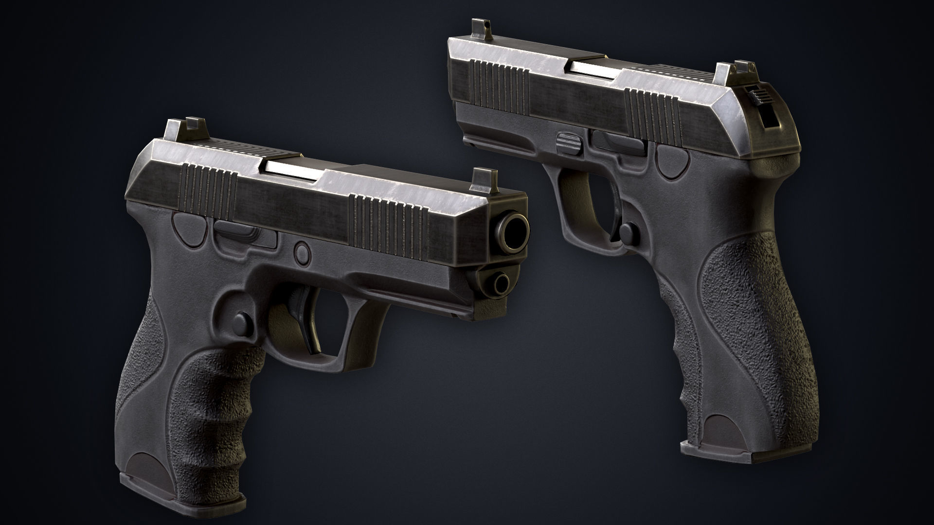 Policeman two police officers Low-poly 3D model_7