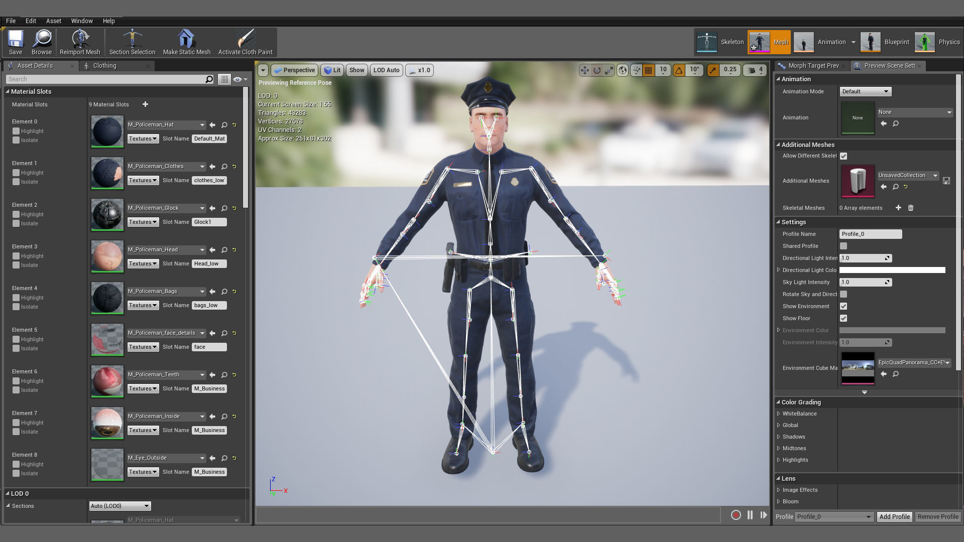 Policeman two police officers Low-poly 3D model_8