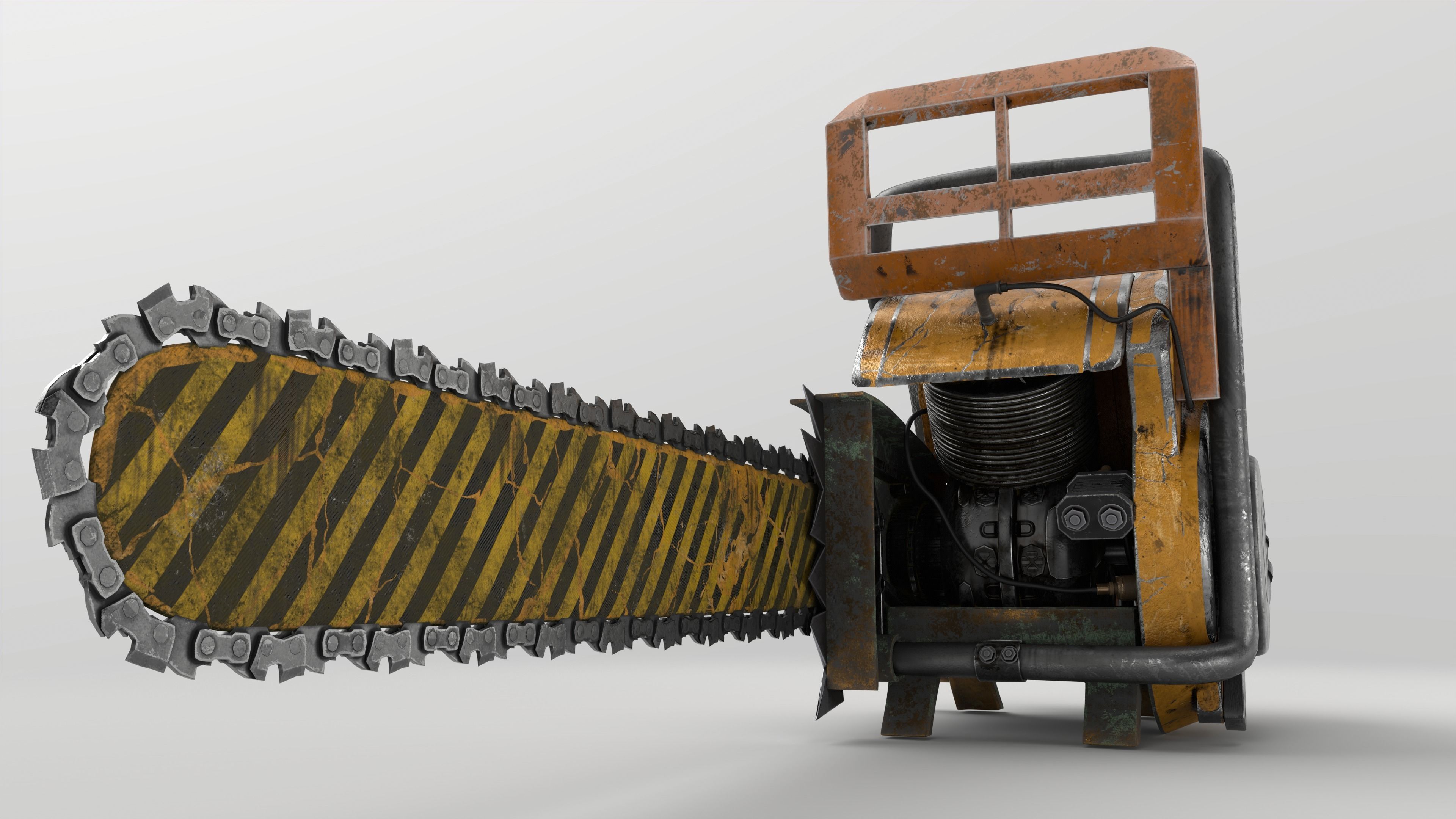 OldChainsaw Pbr chainsaw 3D model_3