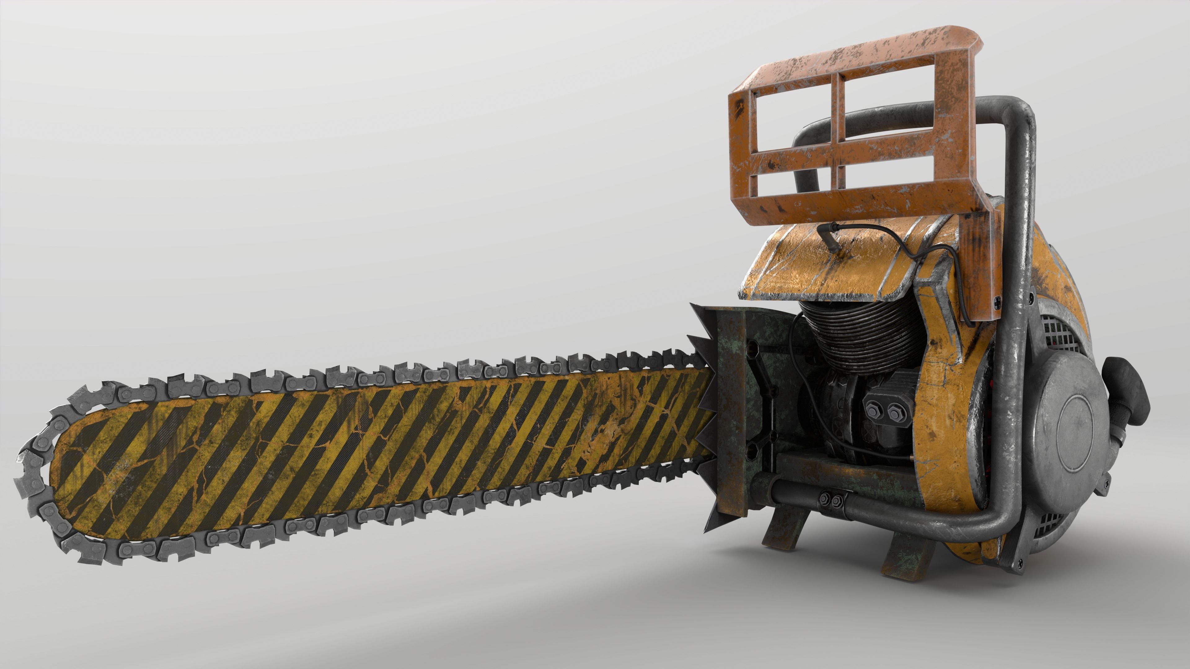 OldChainsaw Pbr chainsaw 3D model_2