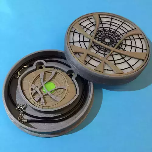 Doctor Strange Eye of Agamotto Pendant and Presentation Box 3D print model