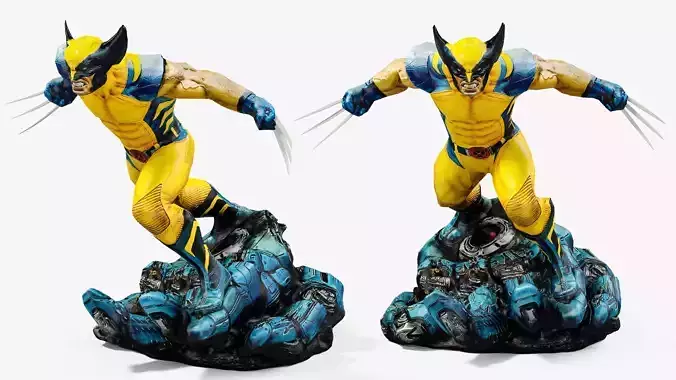 Wolverine Figure Low-poly Low-poly 3D model