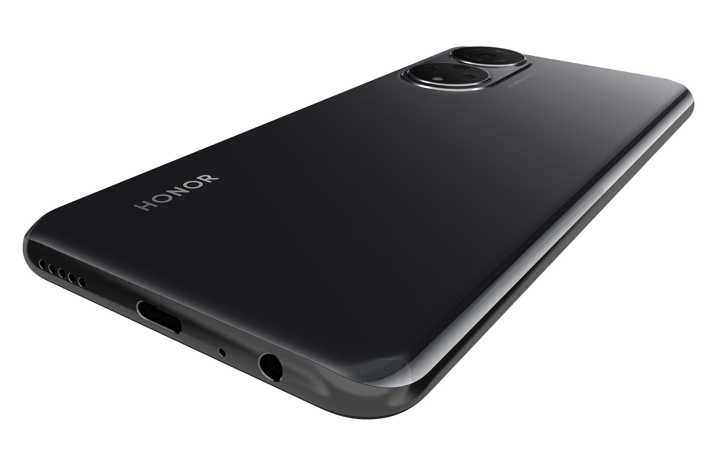 Honor X7 Black Low-poly 3D model_14