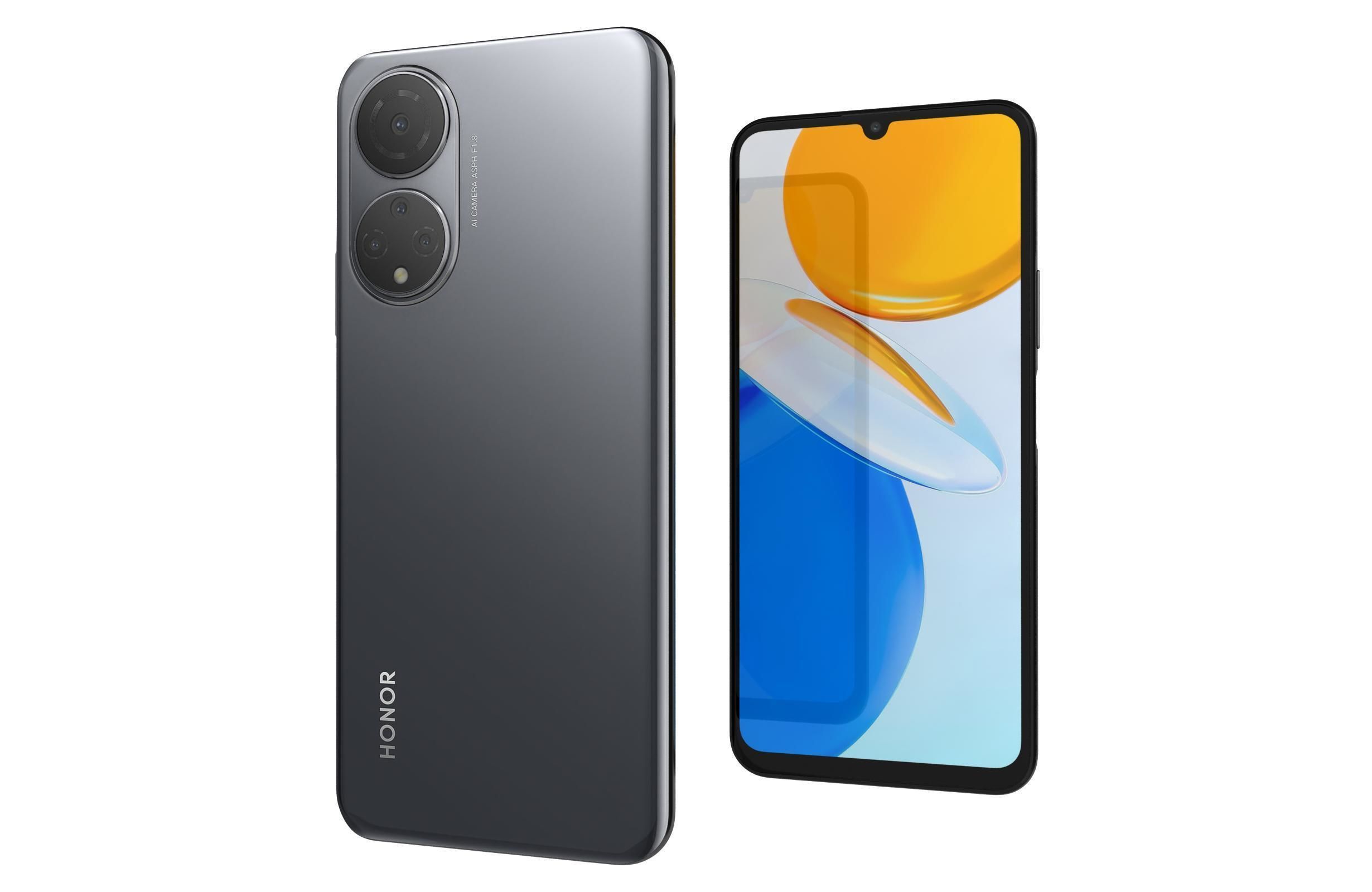 Honor X7 Black Low-poly 3D model_7