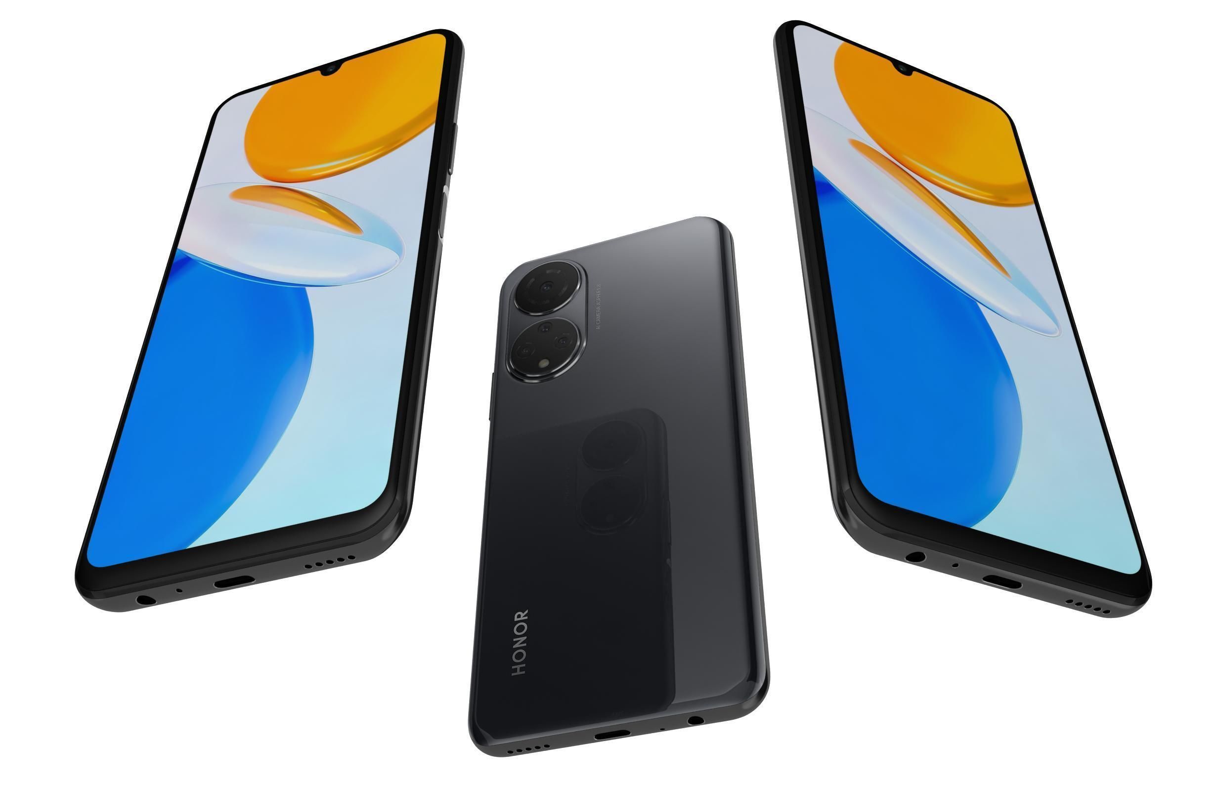 Honor X7 Black Low-poly 3D model_2