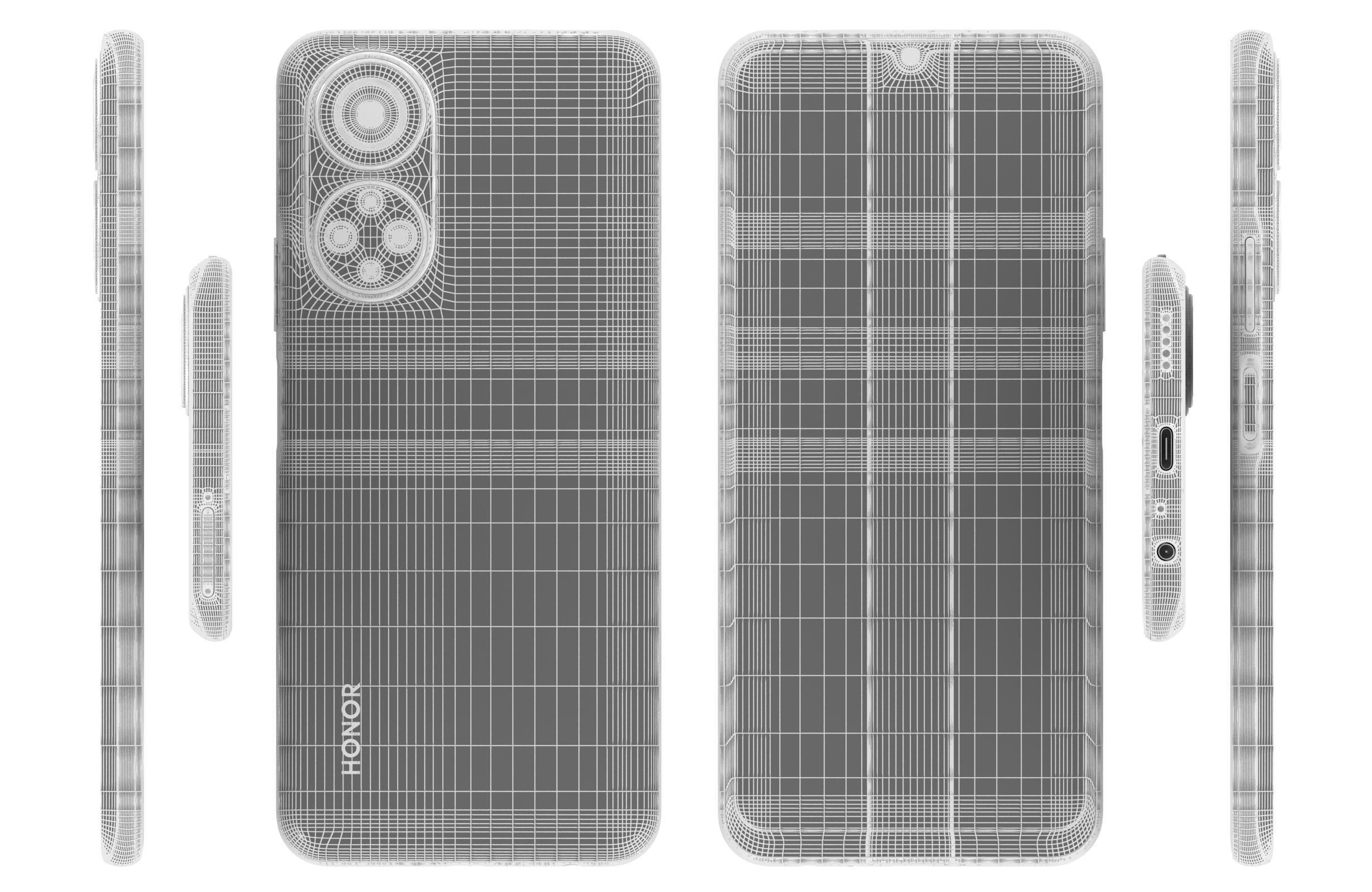 Honor X7 Black Low-poly 3D model_17