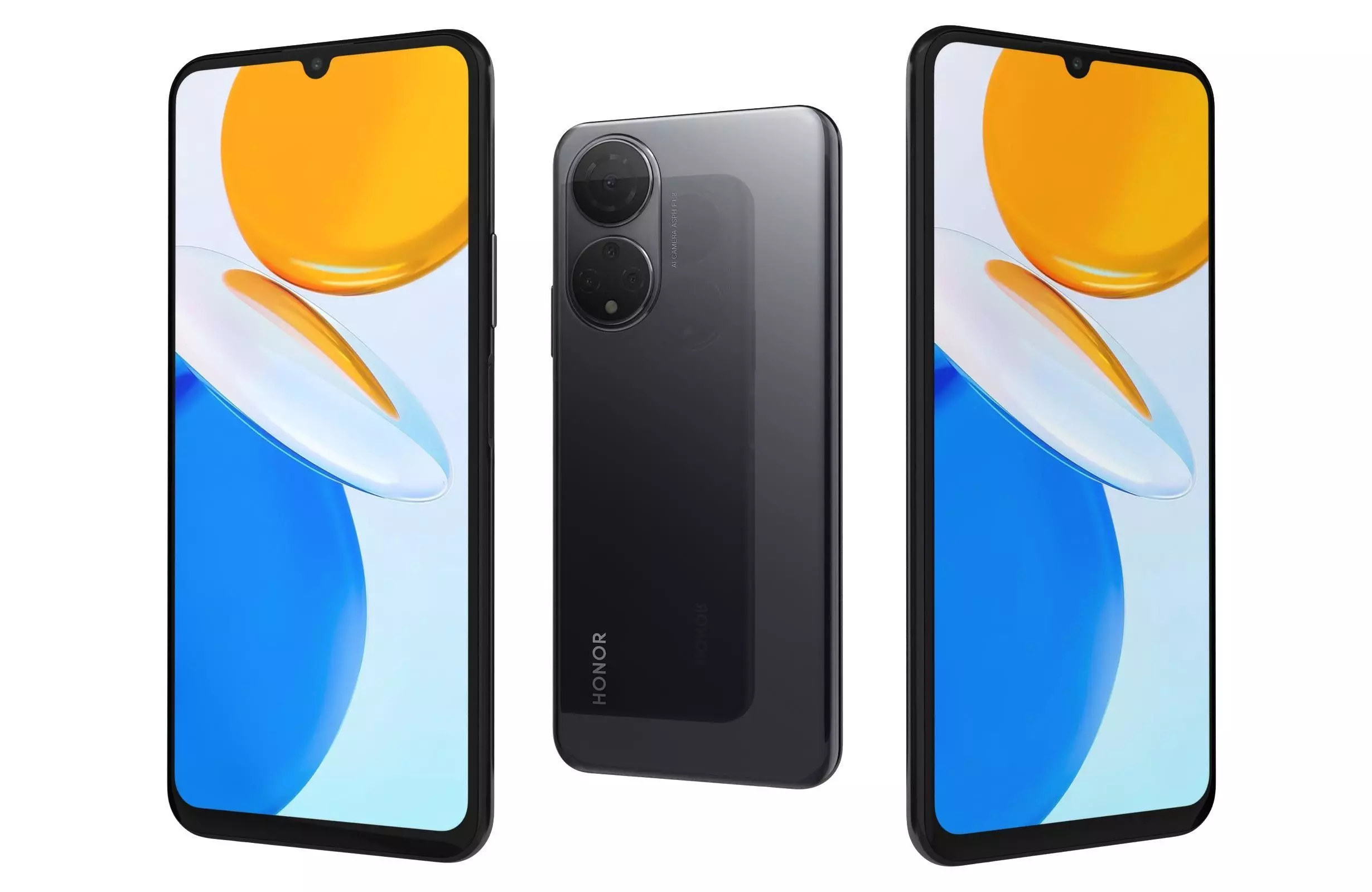 Honor X7 Black Low-poly 3D model_0