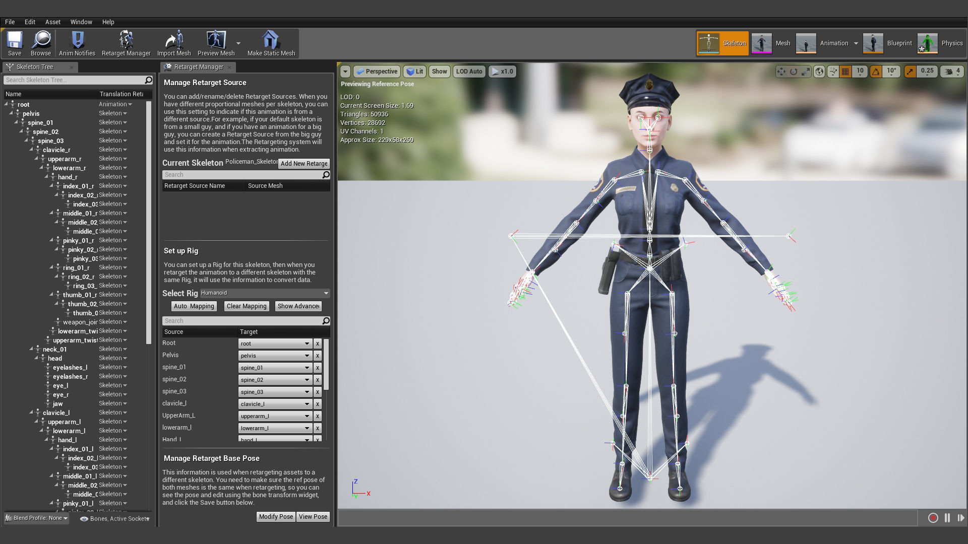 Female Police Officer Low-poly 3D model_6
