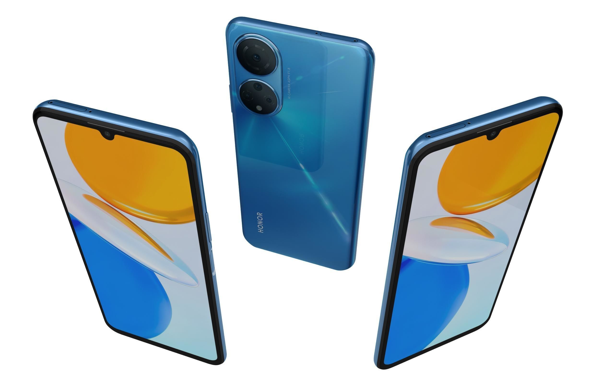 Honor X7 Blue 3D model_5