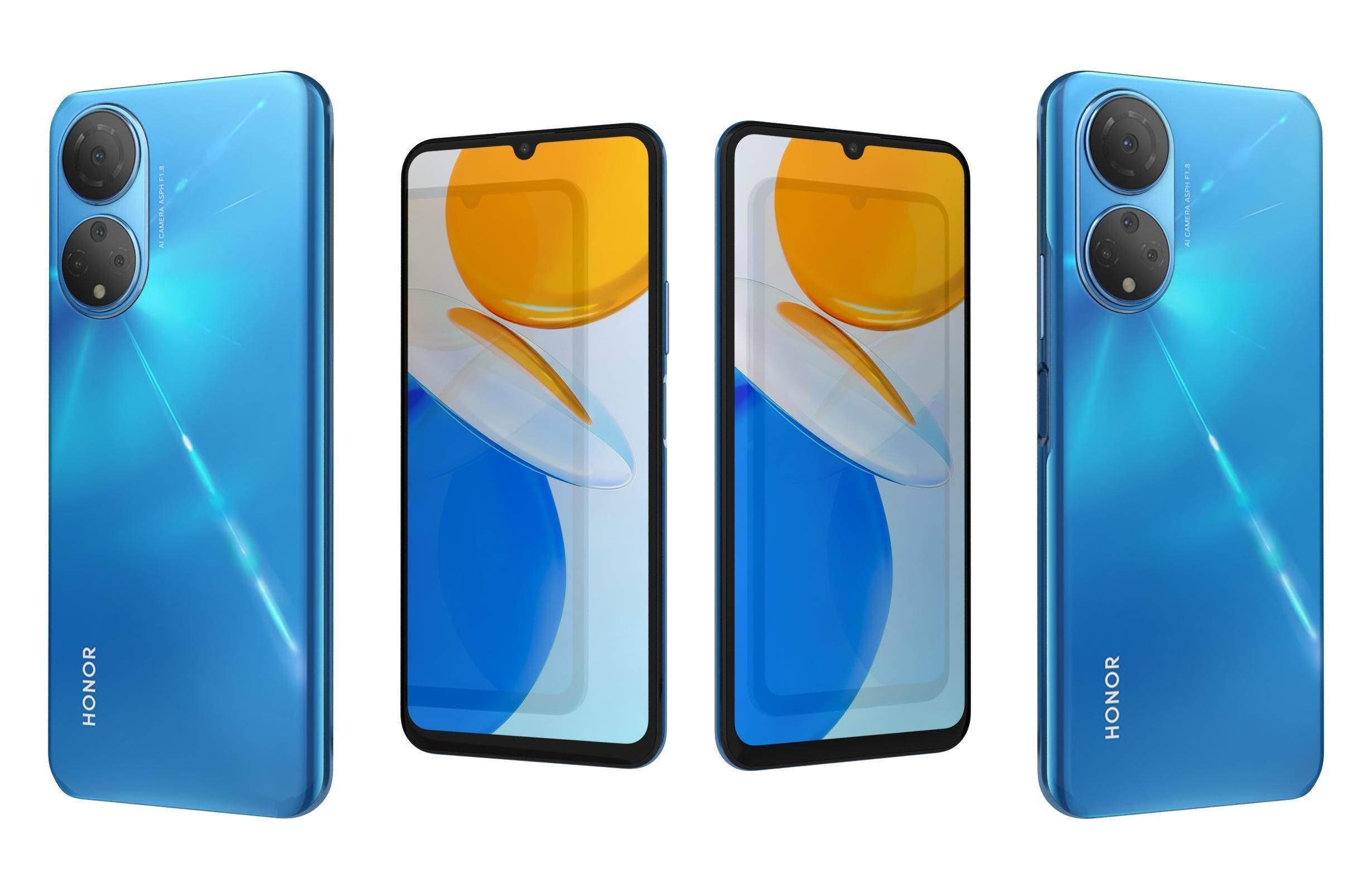 Honor X7 Blue 3D model_4