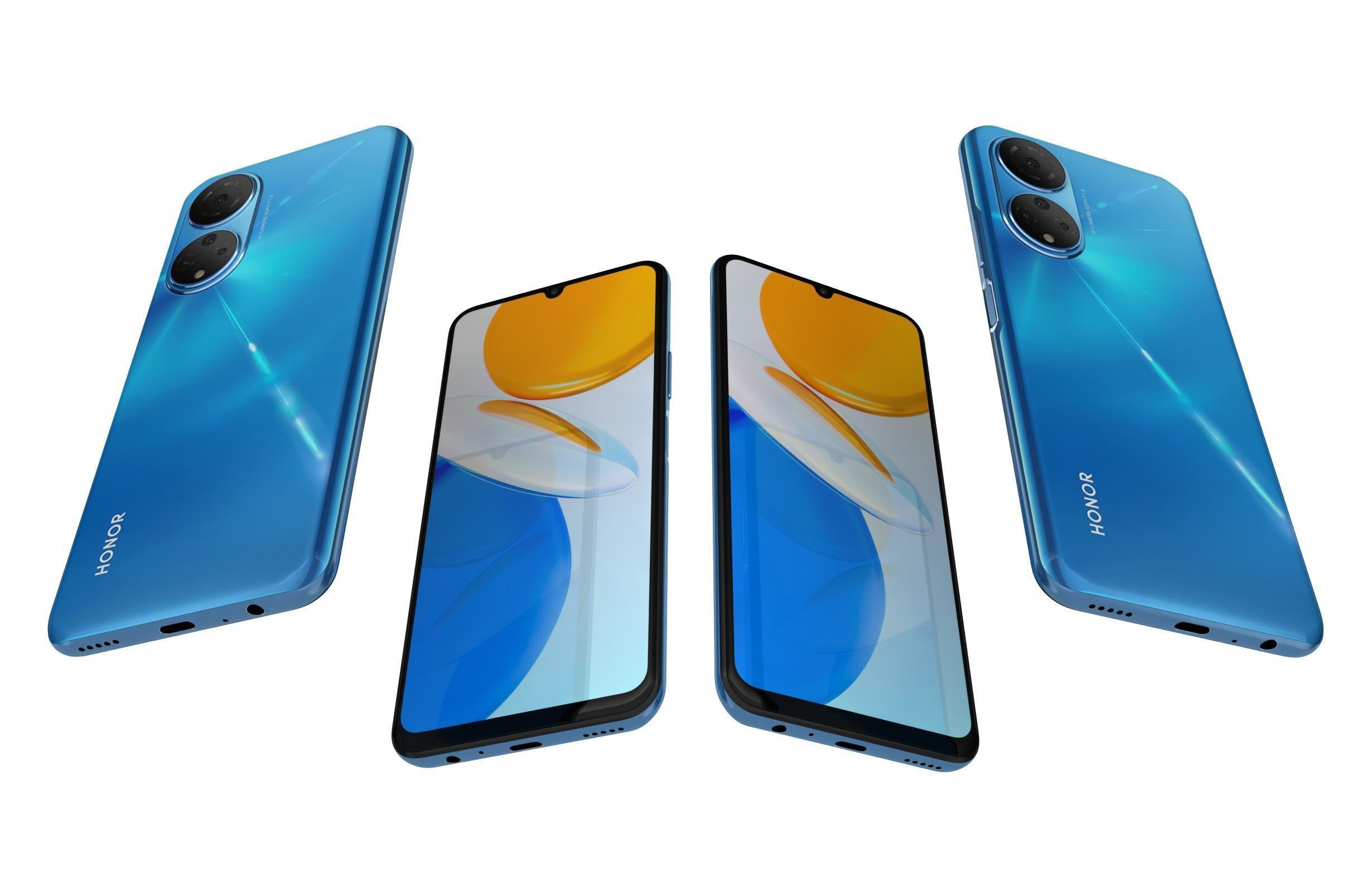 Honor X7 Blue 3D model_2