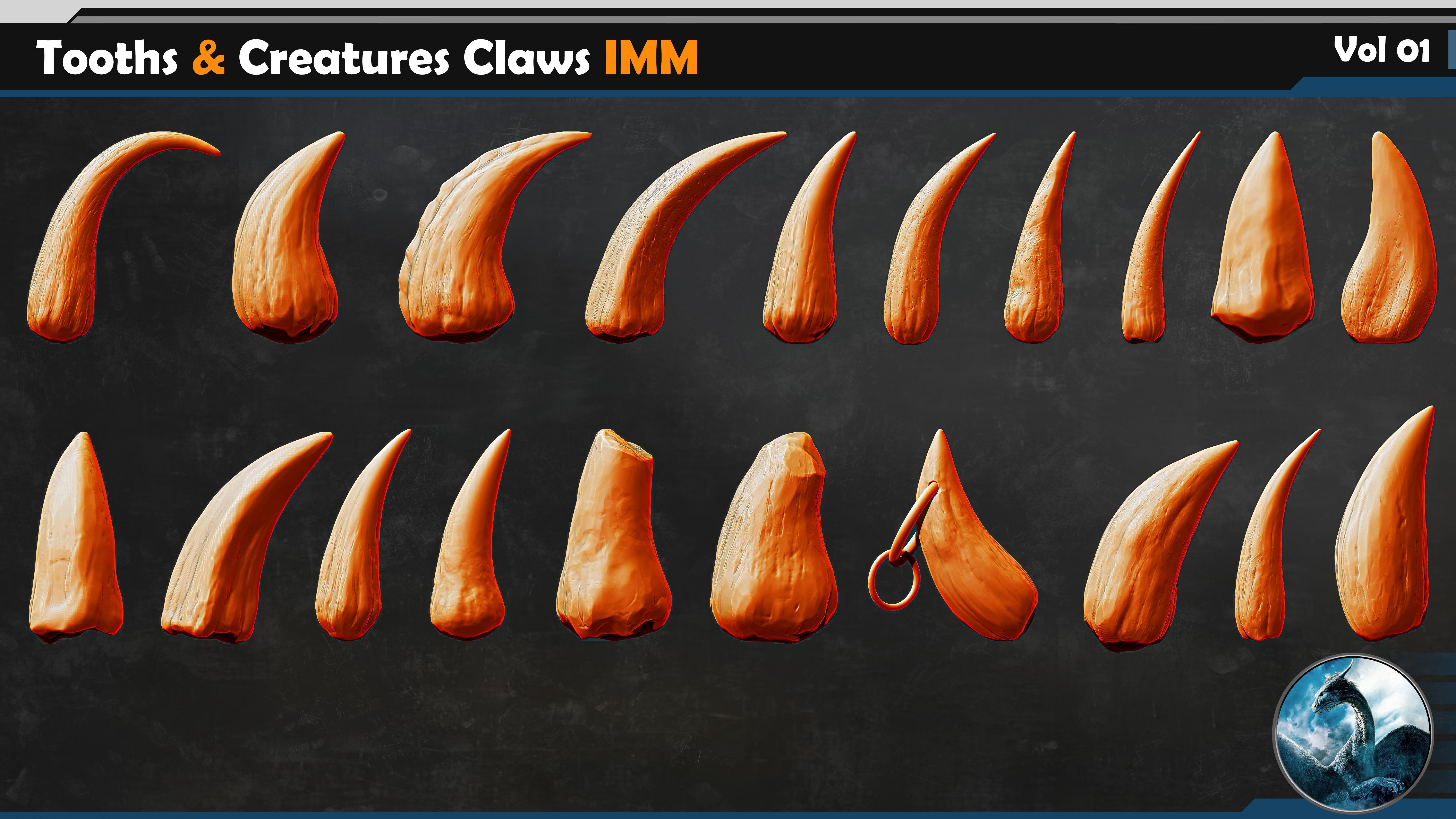 50 Horns Antlers IMM - Horn Sockets VDM Vol 01 Low-poly 3D model_15