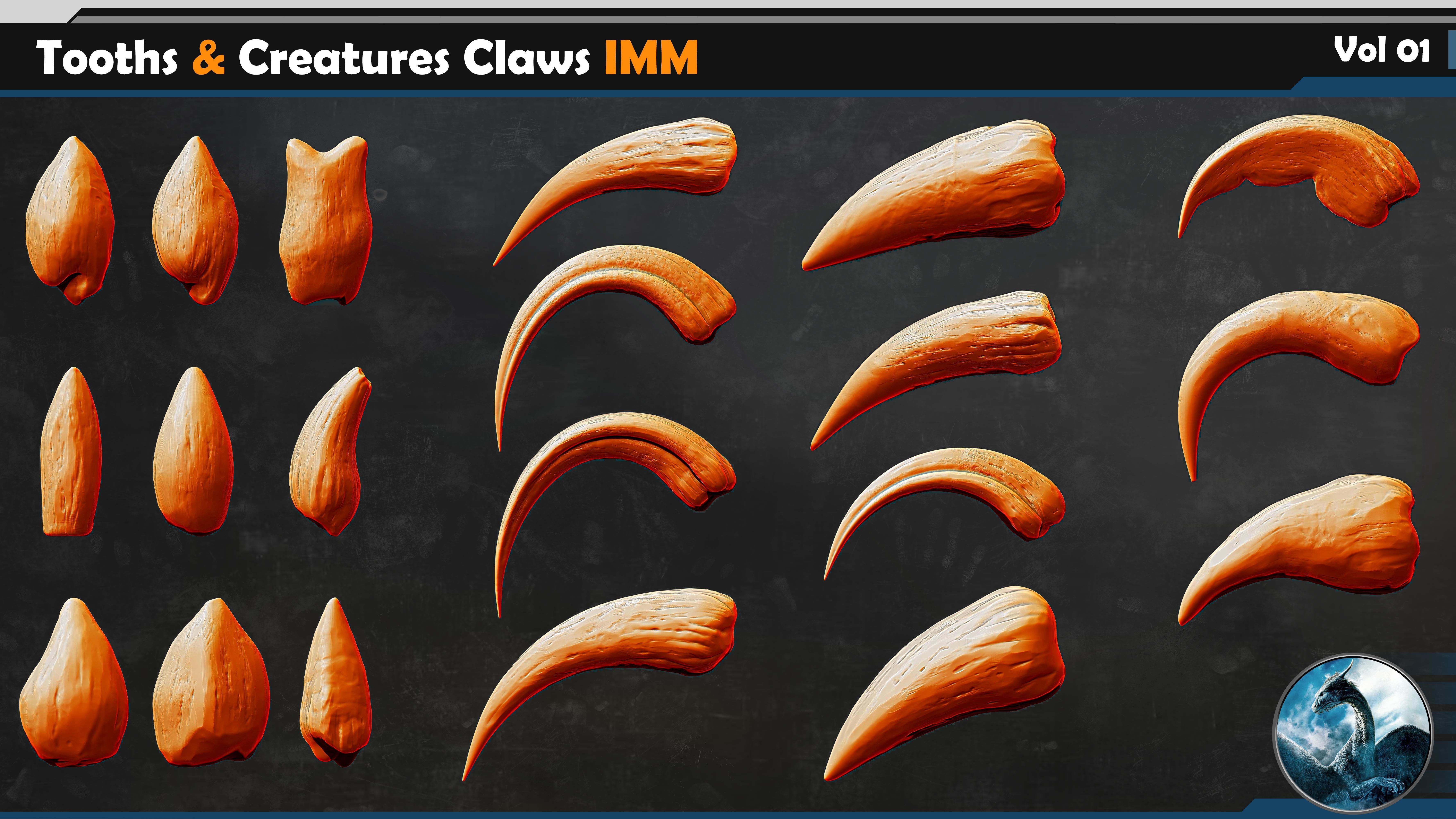 50 Horns Antlers IMM - Horn Sockets VDM Vol 01 Low-poly 3D model_17