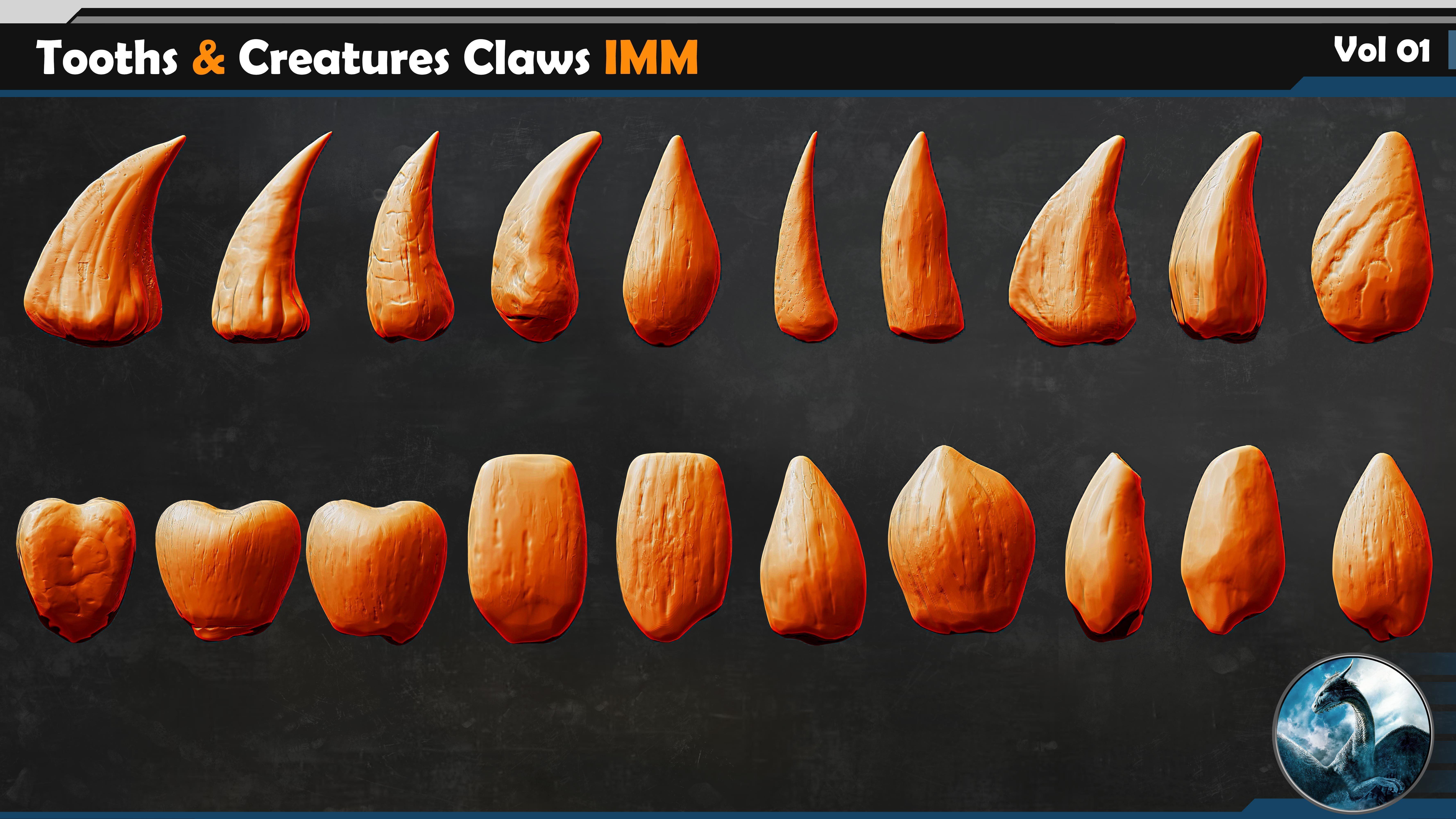 50 Horns Antlers IMM - Horn Sockets VDM Vol 01 Low-poly 3D model_14