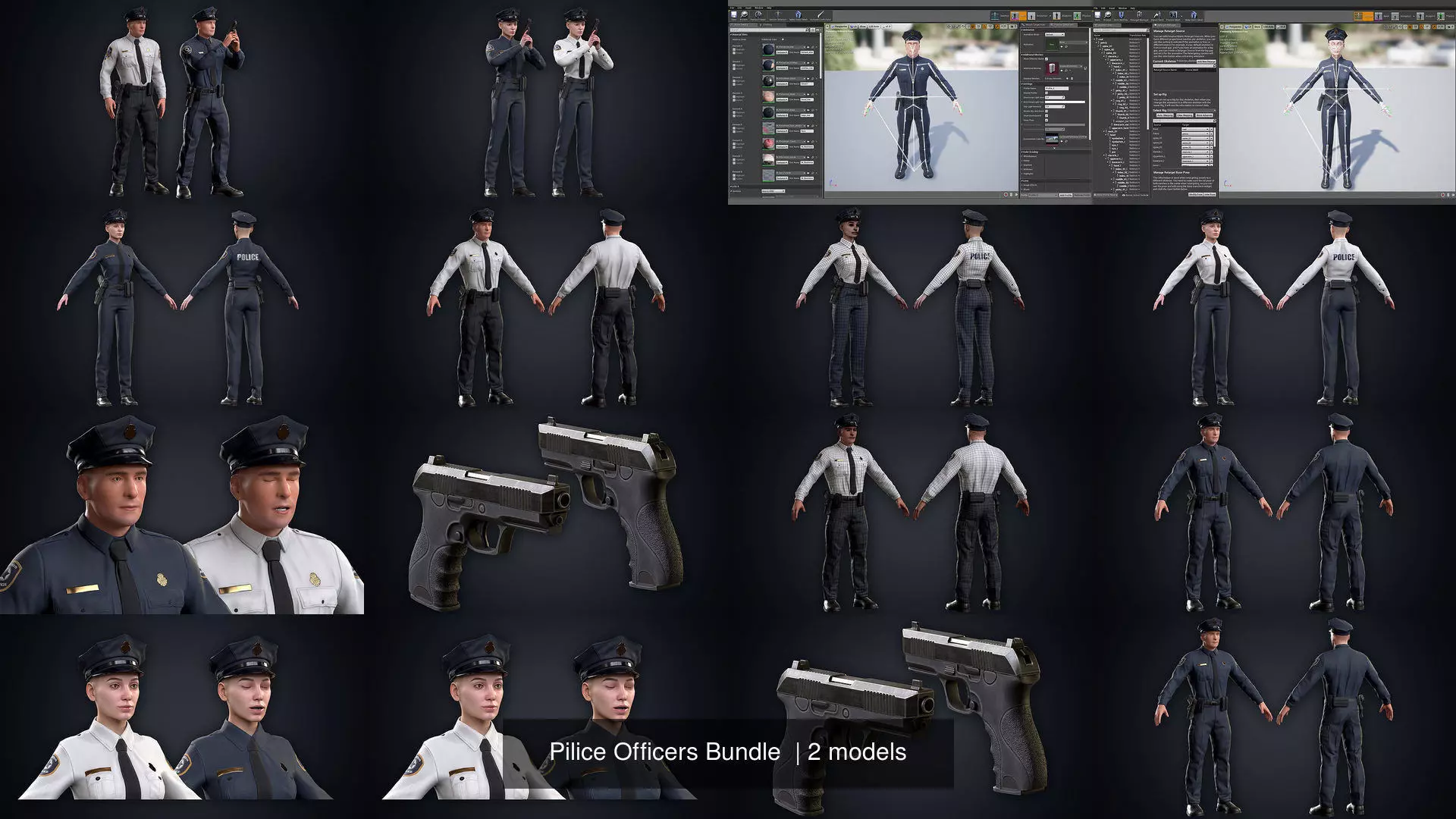 Pilice Officers Bundle  3D Model Collection_4