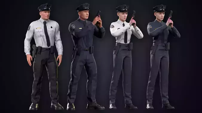 Pilice Officers Bundle  3D Model Collection