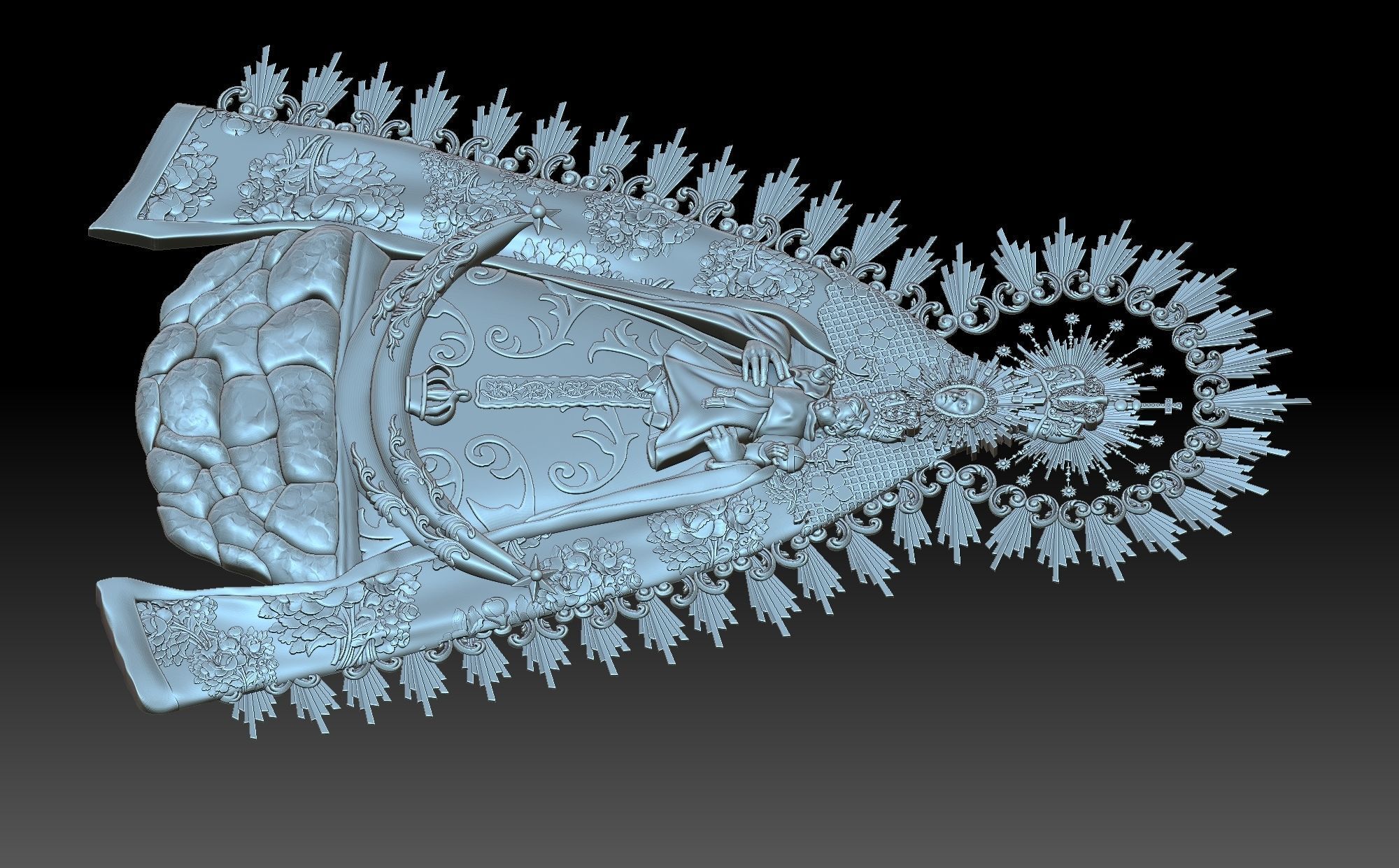 the Virgin Mary and Jesus 3D print model_6