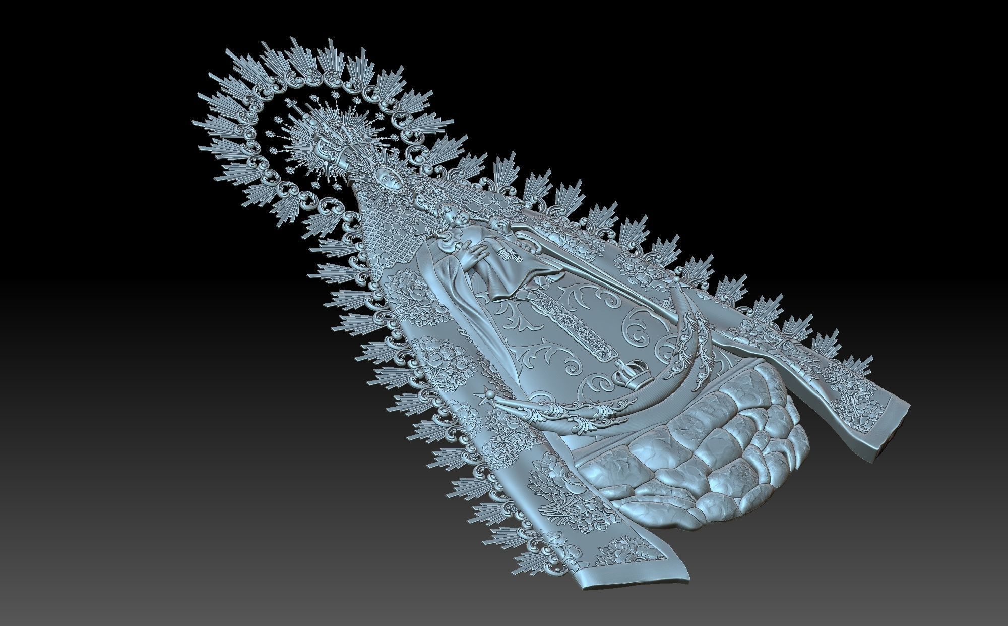 the Virgin Mary and Jesus 3D print model_2