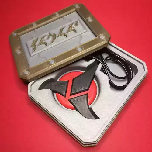Klingon Imperial Trefoil Emblem Pendant and Presentation Box 3D print model
