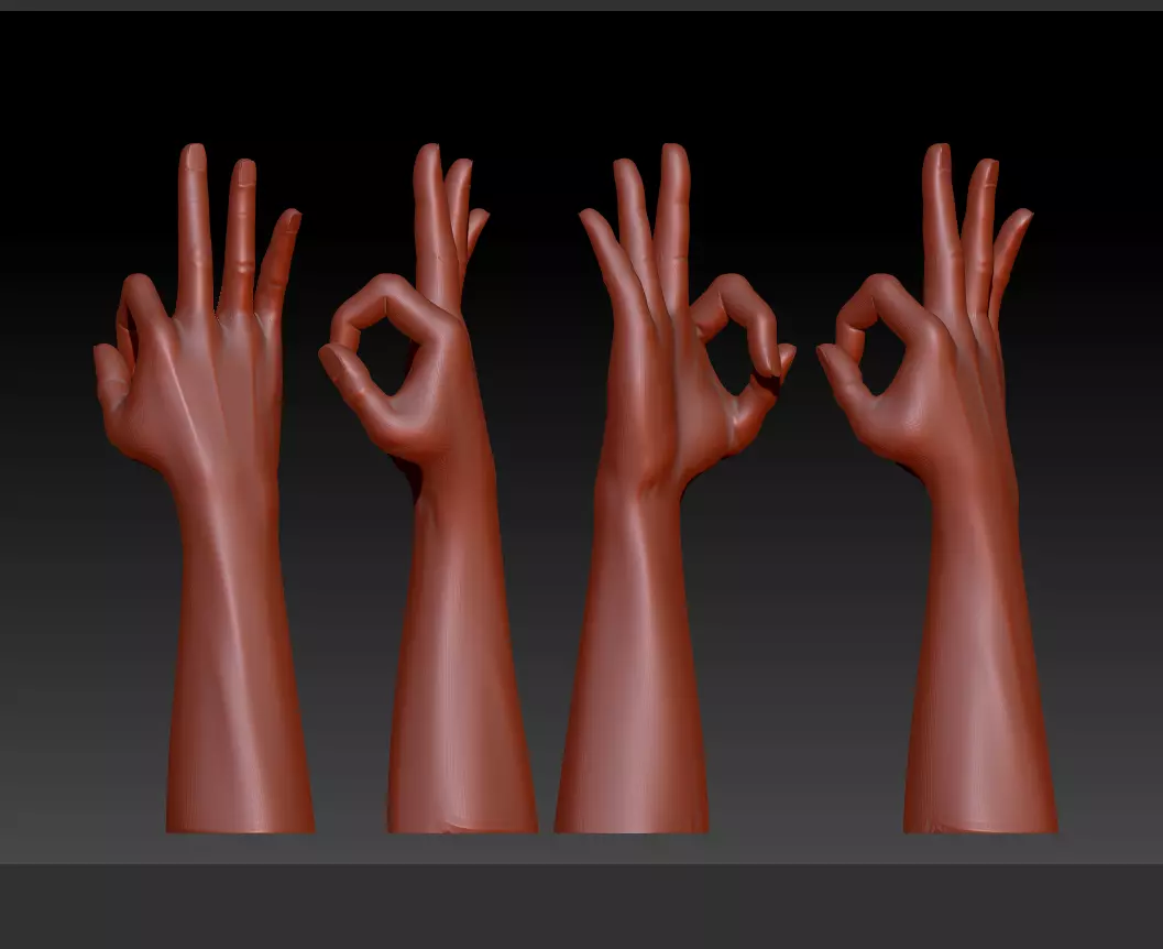 Beauty OK gesture model download womens hand posture 3D print model