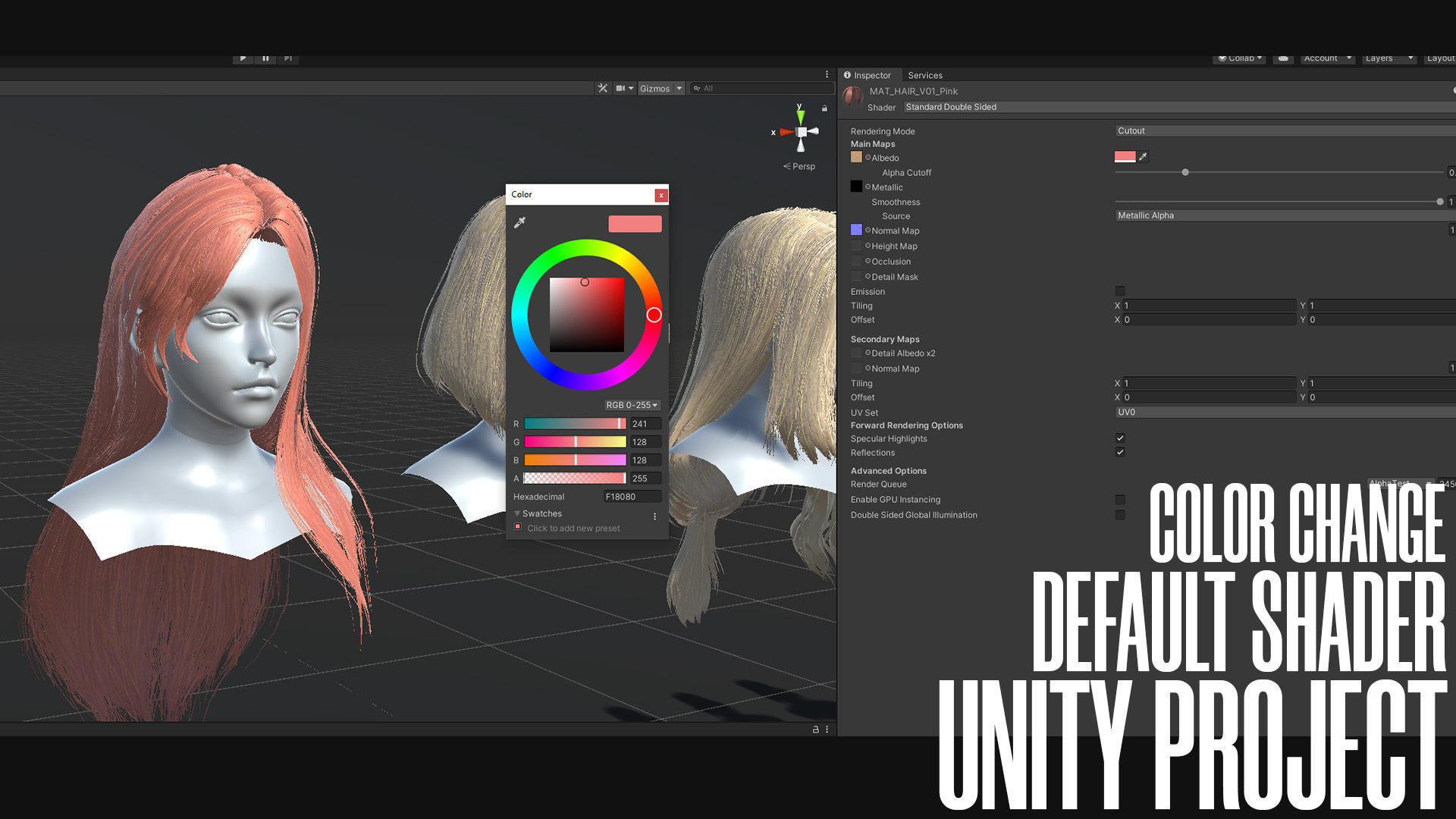 Female Hair Collection 03 - Game Ready Low-poly 3D model_15
