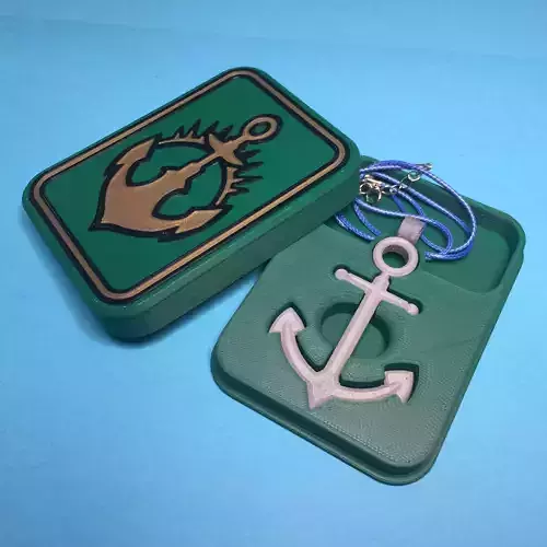 WoW Lord Admiral of Kul Tiras Pendant and Presentation Box 3D print model
