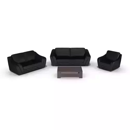 Black Leather Living Room Set