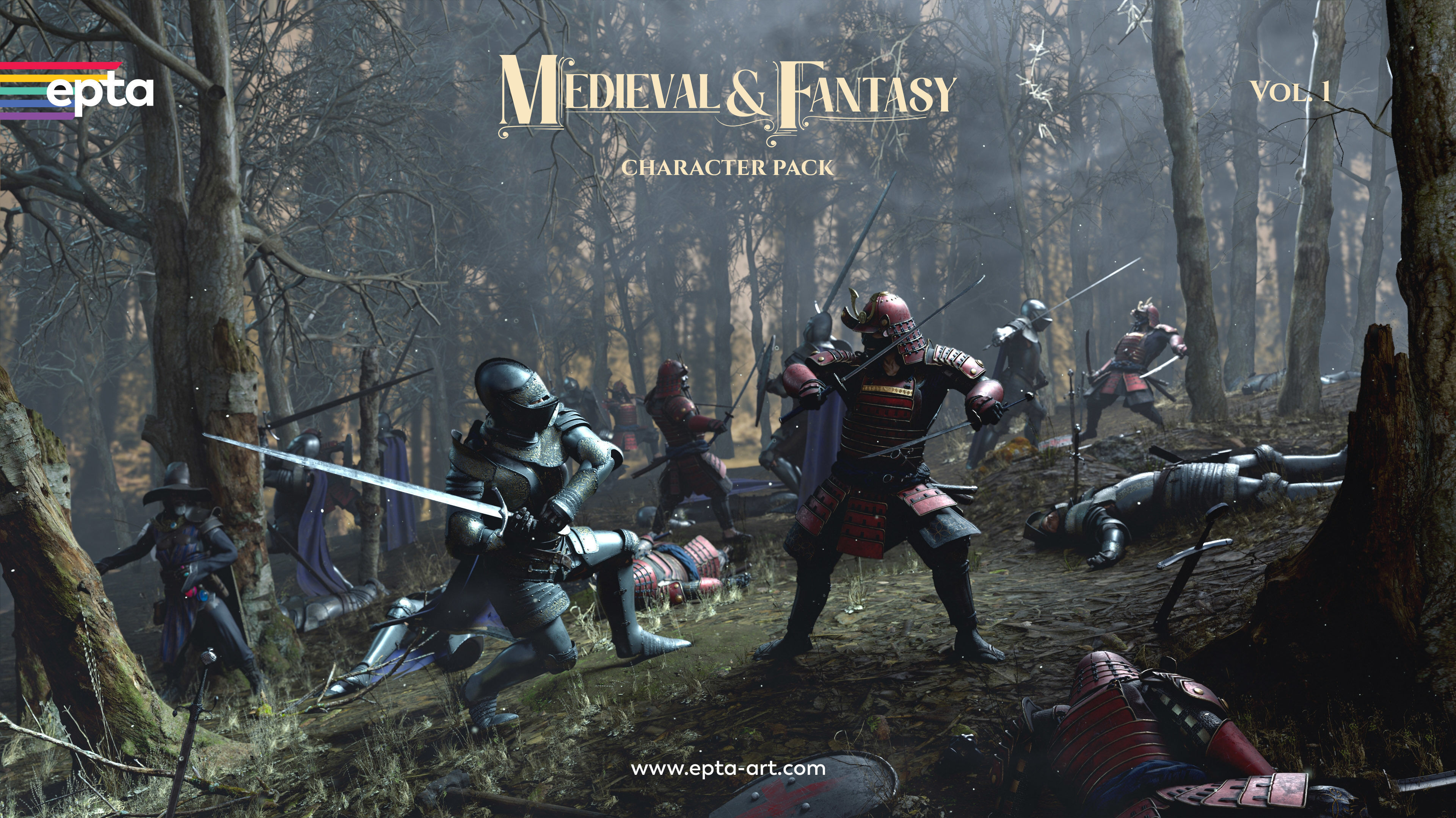 EPTA Medieval and Fantasy Character Pack Vol 1 Low-poly 3D model_27