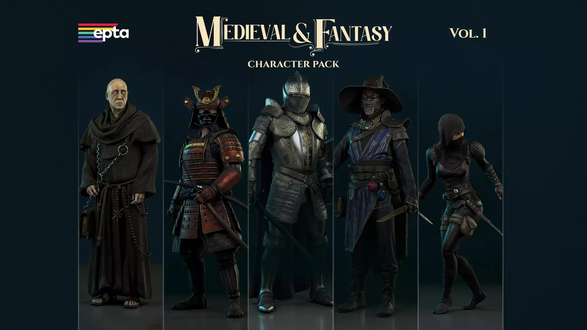 EPTA Medieval and Fantasy Character Pack Vol 1 Low-poly 3D model_0