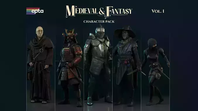 EPTA Medieval and Fantasy Character Pack Vol 1 Low-poly 3D model