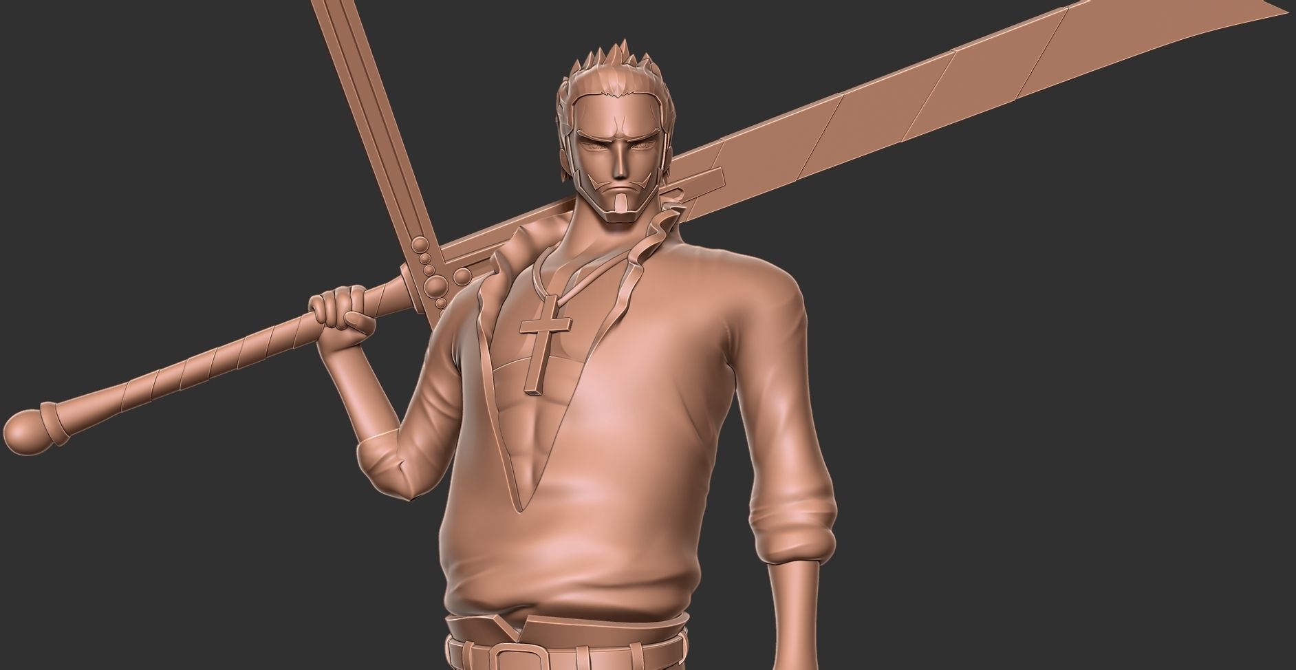 Dracule Mihawk - One Piece Fanart 3D print model_11