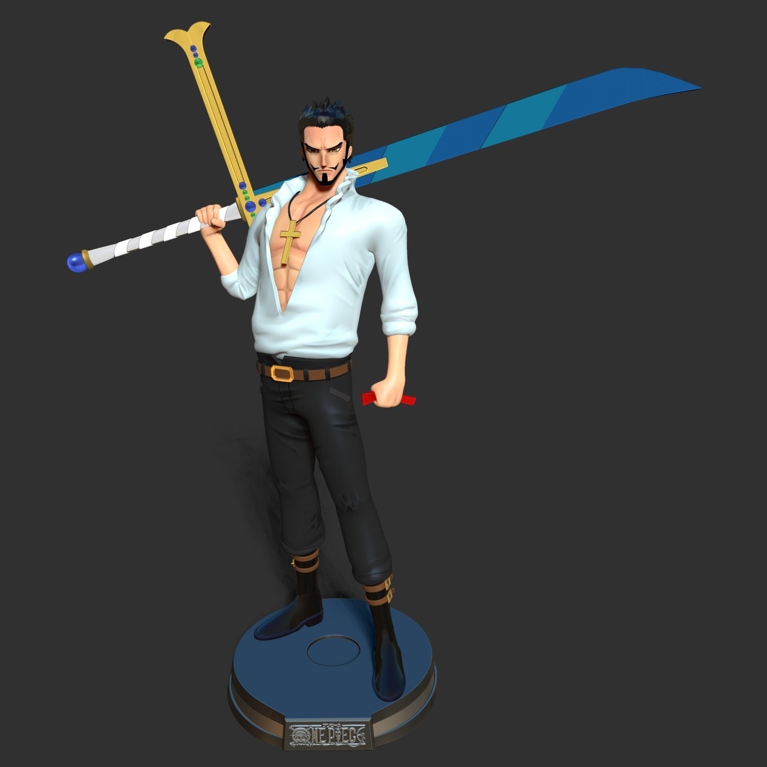Dracule Mihawk - One Piece Fanart 3D print model_18
