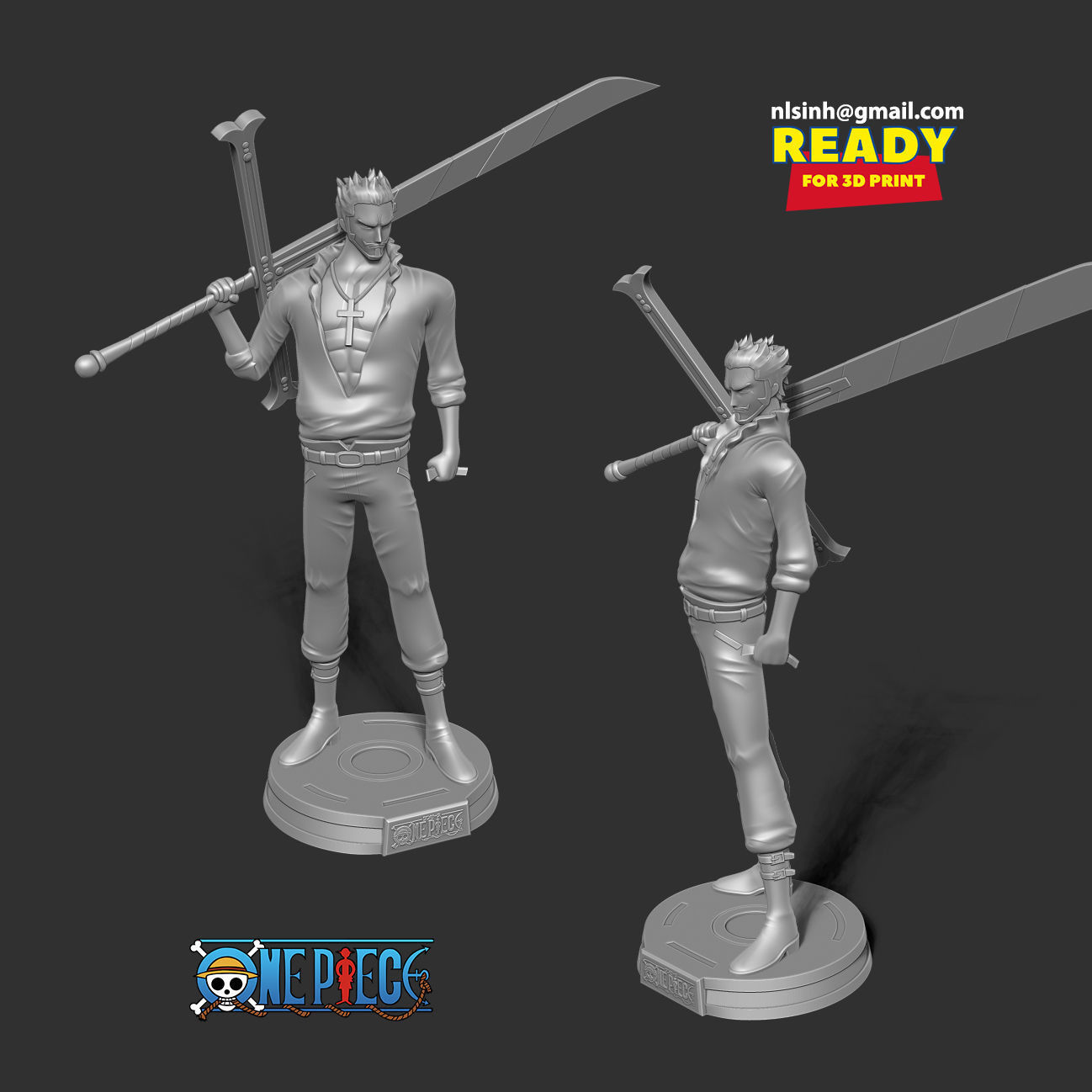 Dracule Mihawk - One Piece Fanart 3D print model_9