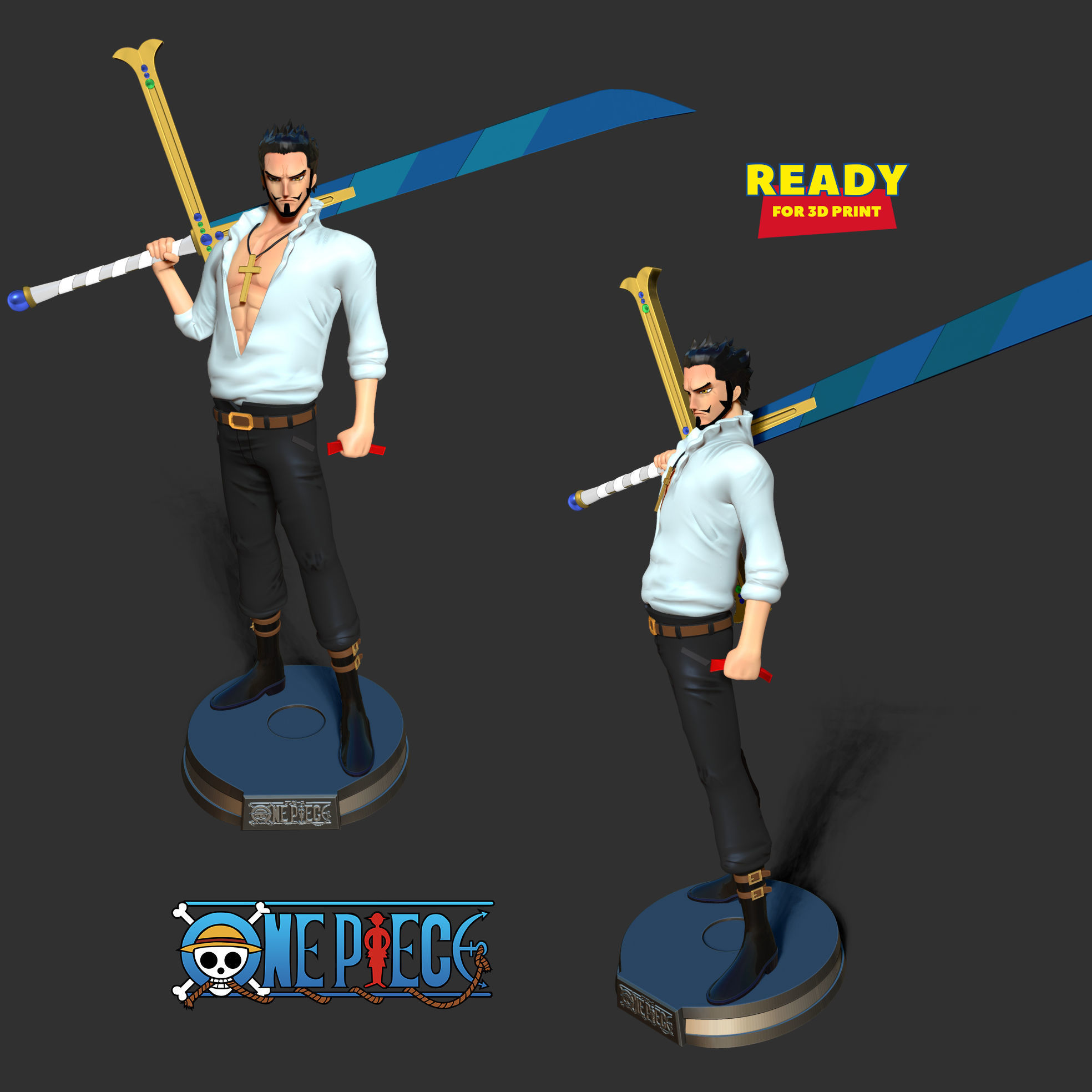 Dracule Mihawk - One Piece Fanart 3D print model_6