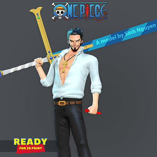  Dracule Mihawk - One Piece Fanart 3D print model